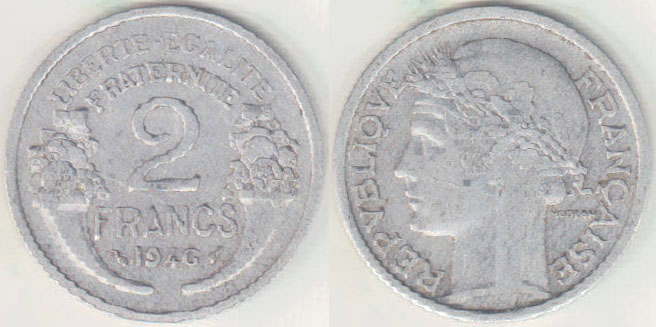 1946 France 2 Francs A008857